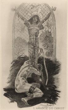 gravure L'amante du Christ van  Félicien Rops