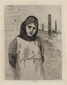 Félicien Rops met een ets de staking uit 1908