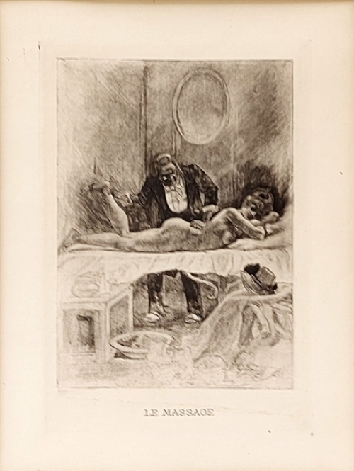 Heliogravure Le Massage uit 1908 Exsteens 1016