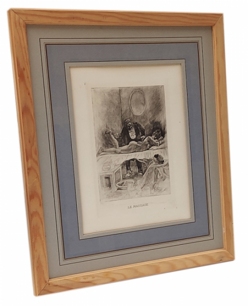 Heliogravure Le Massage 1908  Exsteens 1016