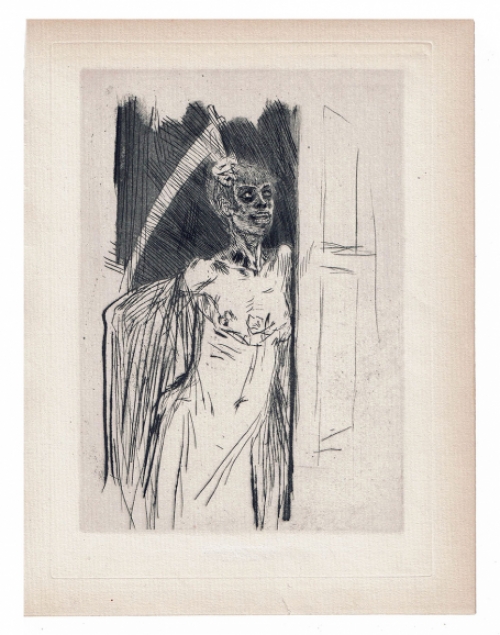 Heliogravure van Félicien Rops Mors Syphilitica