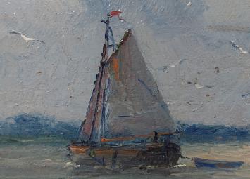Zeilboten aan de Schelde