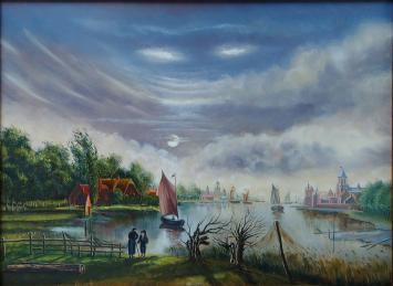 19de eeuws aandoend landschapje