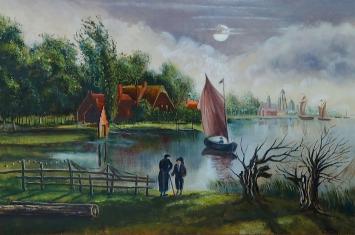 19de eeuws aandoend landschapje