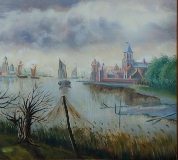 19de eeuws aandoend landschapje