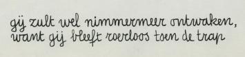 Kunstwerkje op papier bij gedicht van Willem Elsschot
