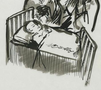 Kunstwerkje op papier bij gedicht van Willem Elsschot