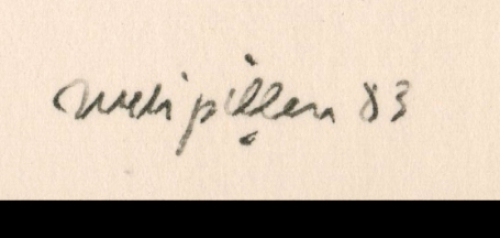 Nieuwjaarskaart met liggende dame 1983