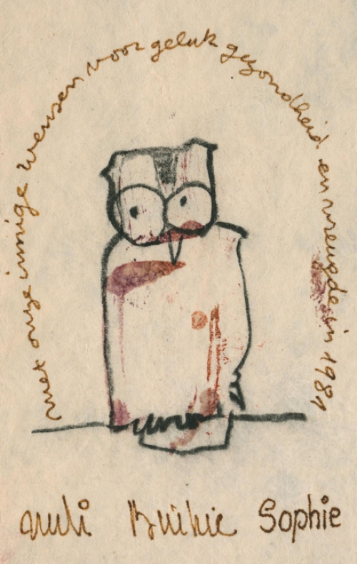 Tekening van de Belgische kunstenaar Rudi Pillen