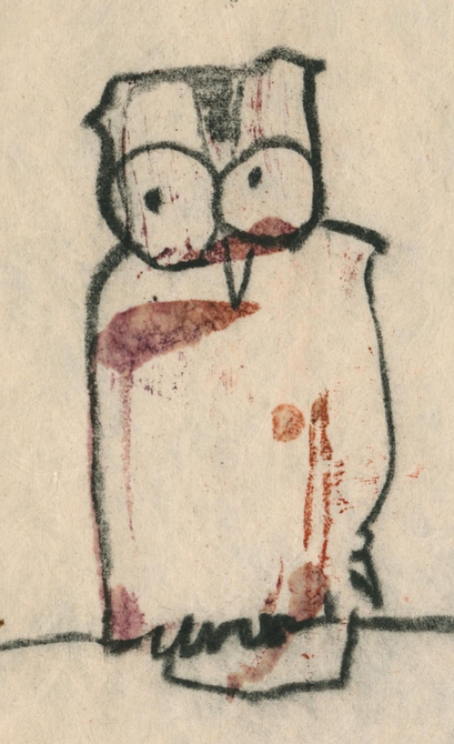 Rudi Pillen met een tekening Nieuwjaarskaart