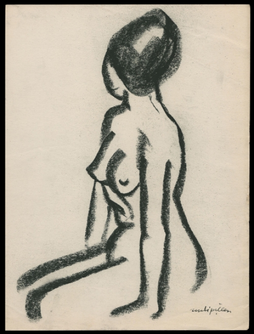 Houtskooltekening van Rudi Pillen kopen