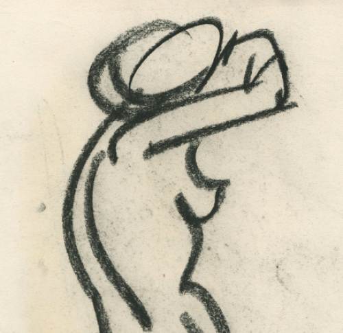 Schets van de Belgische kunstenaar Rudi Pillen