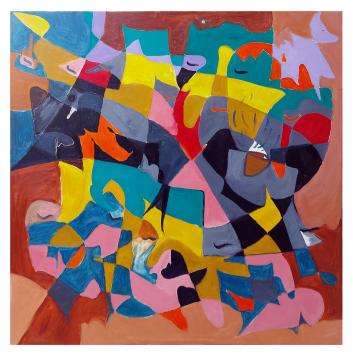 Schilderij van de Belgische kunstenaar Kauveh Rusta