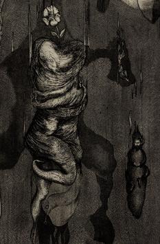 Surrealistische ets van Roger Van Akelyen