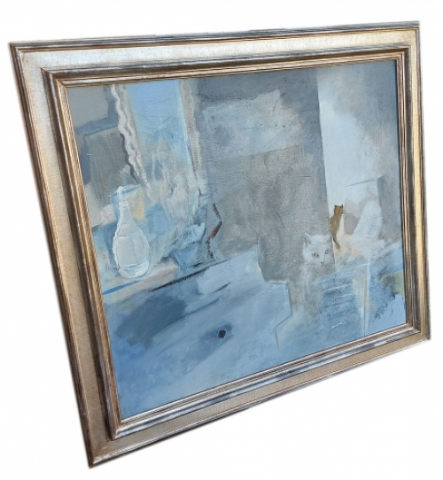 Poesjes in een blauw interieur 1985