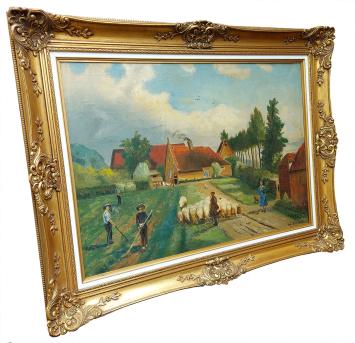 Bernard De Pooter met een groot kunstwerk