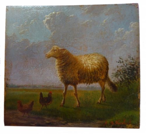 Schaap met kipjes