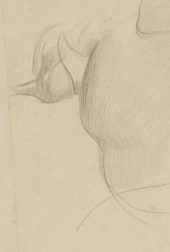 Schets naakte dame van R. De Buck