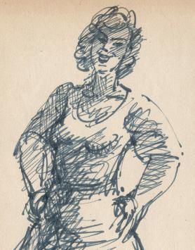 Tekening van Frans Masereel uit zijn schetsboek