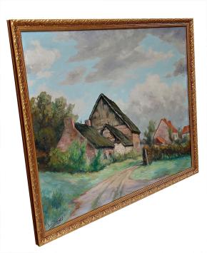 Hoeve langs de weg naar Gottignies – Oil on canvas – Victor Dieu – 1938