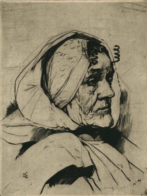 Ets van Grietje geëtst door R. Schönberg