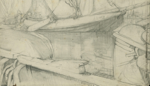 Ontwerptekening van een ets van R. Schönberg kopen