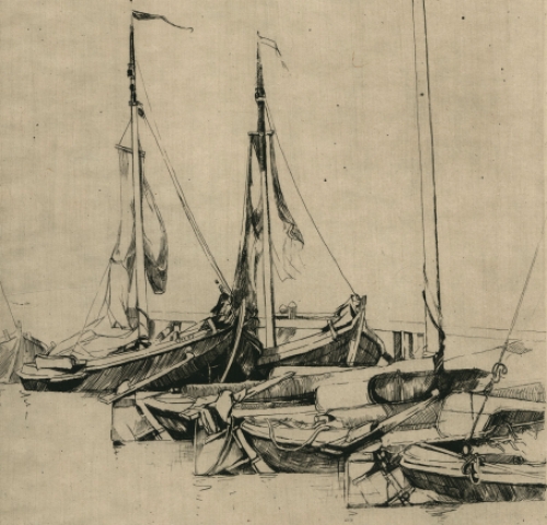 Rodolphe Schönberg met een oude ets in uitstekende staat