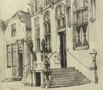 Rodolphe Schönberg met een ets in goede staat