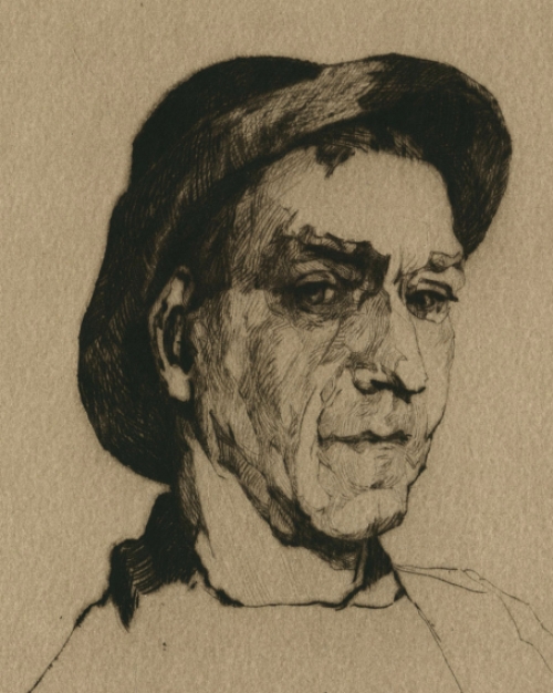 Rodolphe Schönberg met een oude ets in uitstekende staat