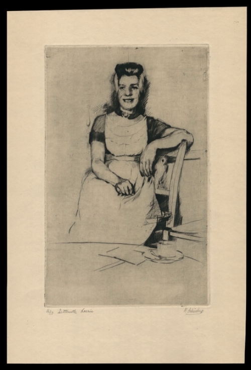 Zittende boerin, ets van Rodolphe Schönberg kopen