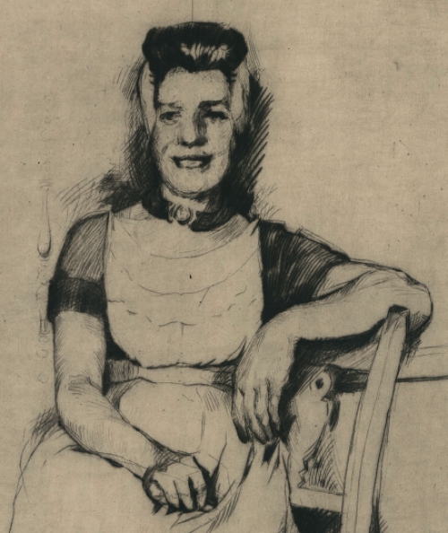 Zittende boerin 16/50