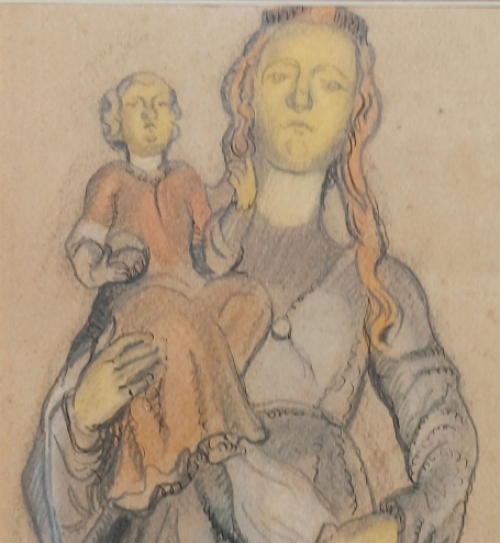 Potloodtekening van de Belgische schilder J. Severin