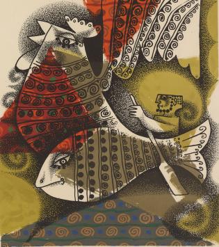 Pinchas Shaar  met de visser op zee