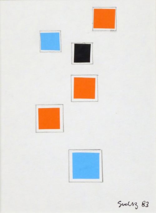Geometrische gekleurde vierkanten 1983