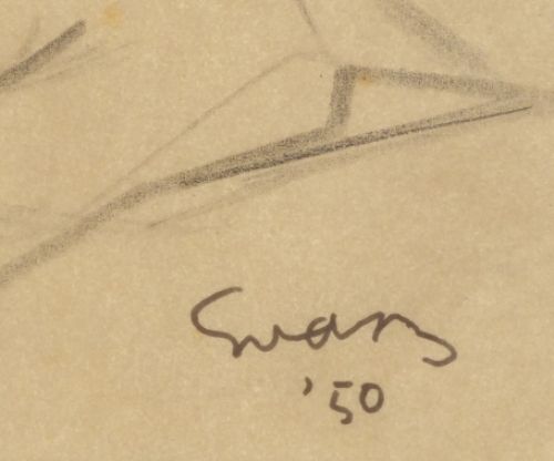 Geometrische schets van een vrouw 1950