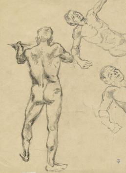 Naakte mannen (voor en achter) +/- 1895