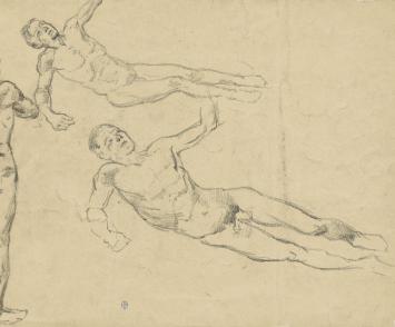 Naakte mannen (voor en achter) +/- 1895