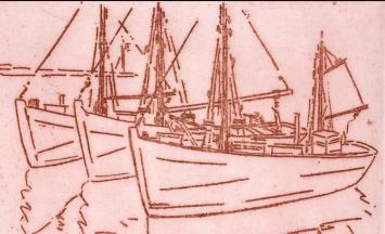 Mechelse kunstenaar L. Smets met een grafisch kunstwerk