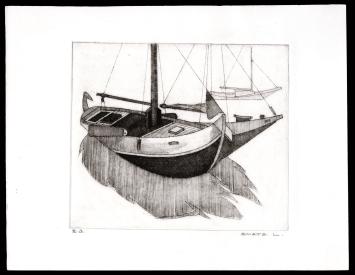 Tjalk, boot van de Mechelse kunstenaar Léon Smets