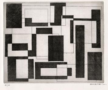 Genummerde ets van Léon Smets (Mechelse kunstenaar)