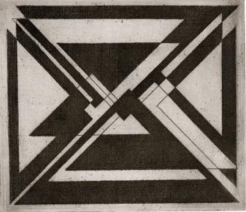 De Belgische etser Léon Smets met een grafisch kunstwerkje