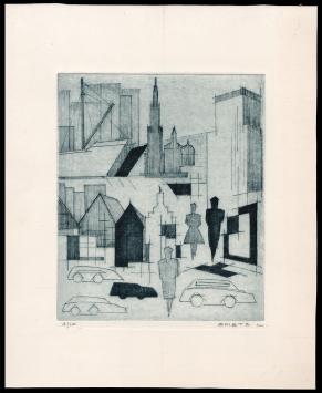 Antwerpse ets geëtst door Belgische kunstenaar Léon Smets