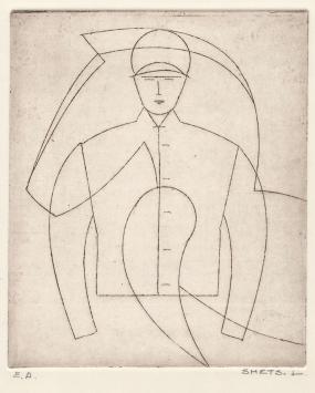 Abstract figuratief kunstwerk op papier