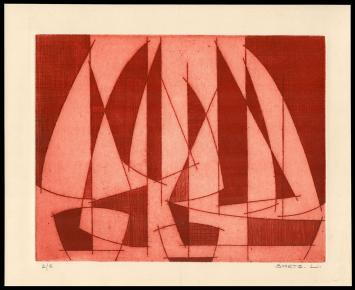 Abstracte ets van de kunstenaar Léon Smets kopen