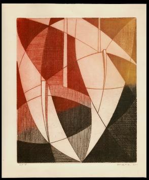 Abstracte ets van de Belgische kunstenaar Léon Smets kopen