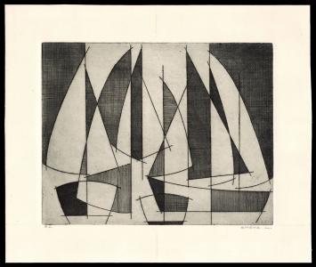 Abstracte ets van de Belgische kunstenaar Léon Smets kopen