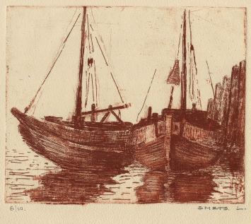 Genummerde gravure van Léon Smets (Mechelse kunstenaar)