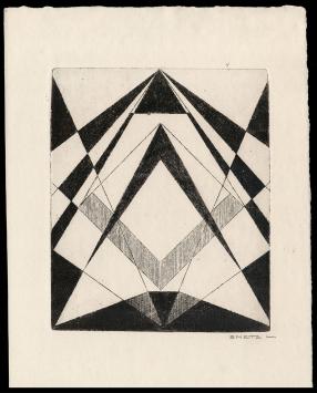 Abstracte gravure van de Belgische kunstenaar Léon Smets kopen