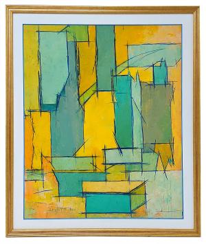 Abstract schilderij van de kunstschilder Léon Smets