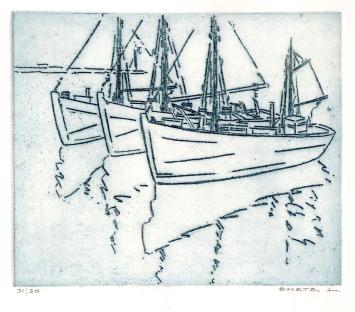 Een genummerde ets van Léon Smets